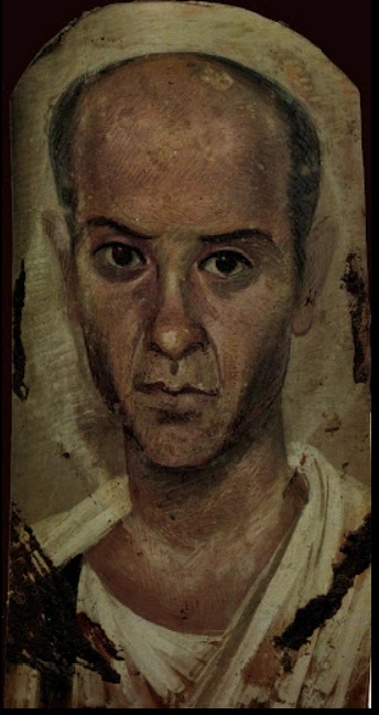 Portrait d’homme d’âge mûr, I<sup>er</sup> siècle, bois peint à l’encaustique, Abousir el-Melek (fouilles du musée de Berlin, 1904)<br>JE 36802, Musée égyptien, Le Caire, foundinantiquity.com