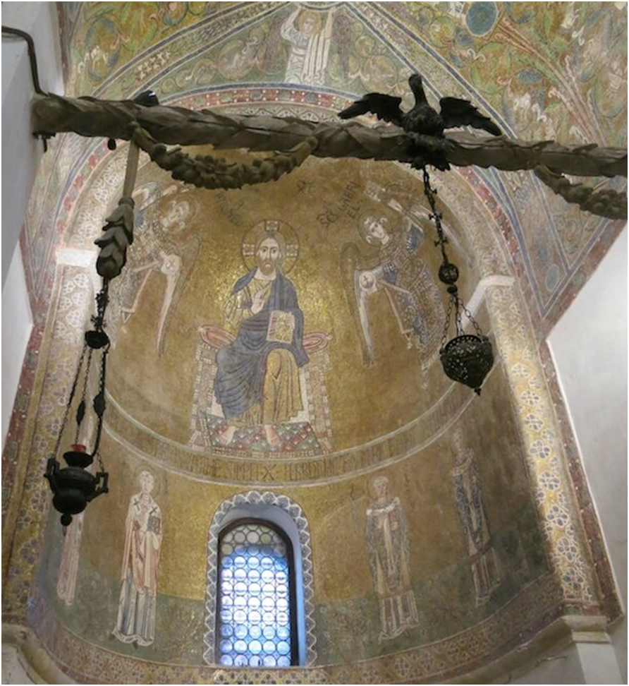Mosaïque de la chapelle du Saint-Sacrement (vue d'ensemble), abside sud, cathédrale Santa Maria Assunta, Torcello, Italie, XI<sup>e</sup> - XII<sup>e</sup> siècle, Olivier MORICE.